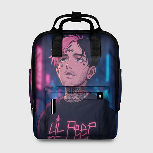Женский рюкзак LiL Peep - Неоновый аниме арт / 3D-принт – фото 1