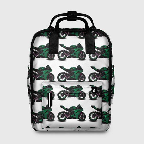 Женский рюкзак Motorbike dark green / 3D-принт – фото 1