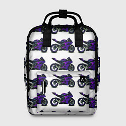 Рюкзак женский Motorcycle purple gloss, цвет: 3D-принт