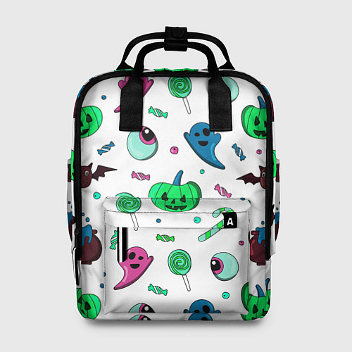 Женский рюкзак Halloween light green pumpkin - паттерн / 3D-принт – фото 1