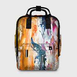 Рюкзак женский Разноцветные мазки кисти на палитре художника, цвет: 3D-принт