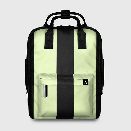 Женский рюкзак Color light green black line / 3D-принт – фото 1