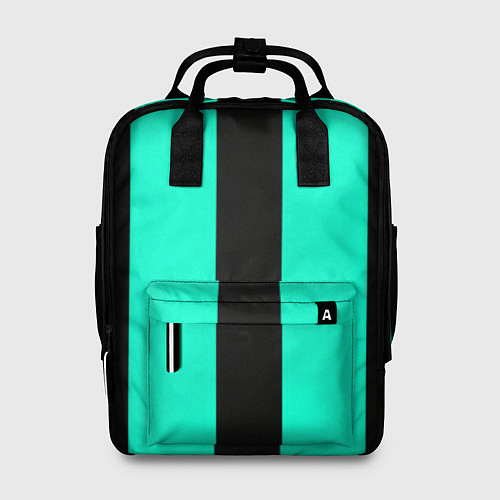 Женский рюкзак Color light blue white line / 3D-принт – фото 1