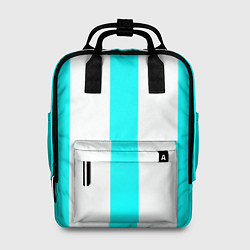 Рюкзак женский Color light blue white lines, цвет: 3D-принт