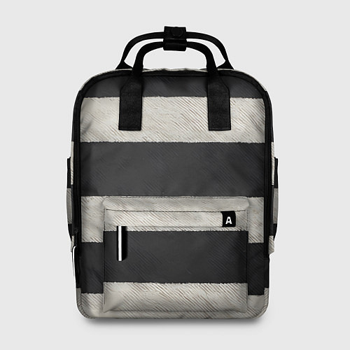 Женский рюкзак Текстурные черно-белые полосы / 3D-принт – фото 1