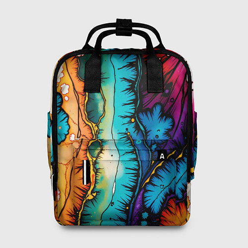 Женский рюкзак Разноцветный узор / 3D-принт – фото 1