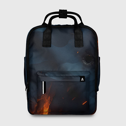 Женский рюкзак Разорванный синий камуфляж с огнем / 3D-принт – фото 1