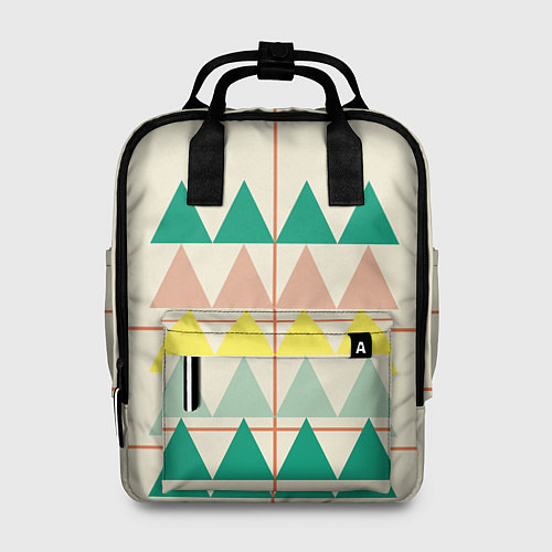 Женский рюкзак Абстрактный лес пирамидки с однотоном / 3D-принт – фото 1