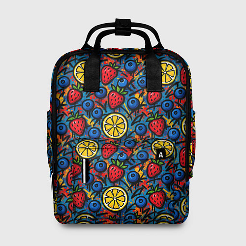 Женский рюкзак Ягоды и фрукты паттерн / 3D-принт – фото 1
