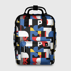 Рюкзак женский Геометрия букв, цвет: 3D-принт