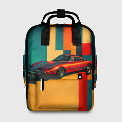 Женский рюкзак Спорткар ретрофутуризм поп-арт 1970-е