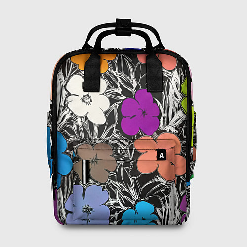 Женский рюкзак Уорхол цветы флуоресцент поп-арт / 3D-принт – фото 1