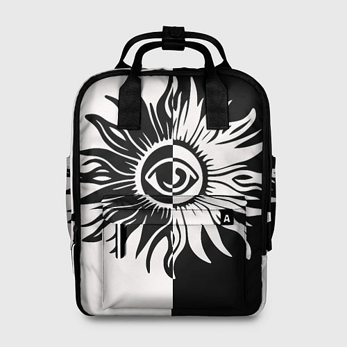 Женский рюкзак Солнце черно-белое / 3D-принт – фото 1
