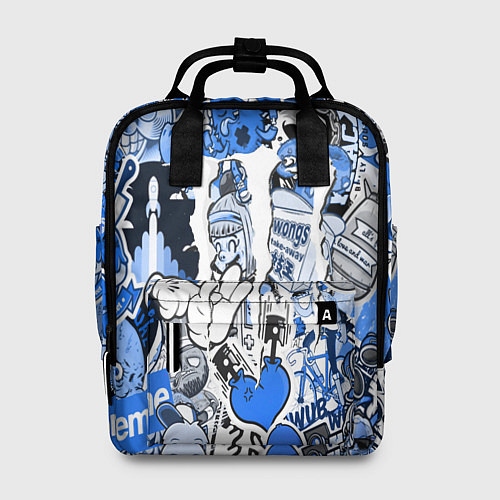 Женский рюкзак Monster energy sticker blue / 3D-принт – фото 1