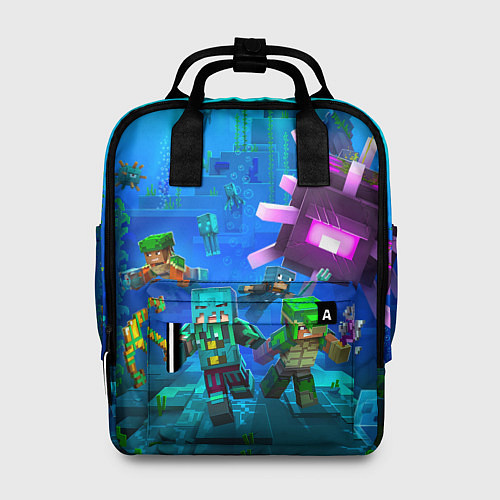 Женский рюкзак Майнкрафт - подводный мир / 3D-принт – фото 1