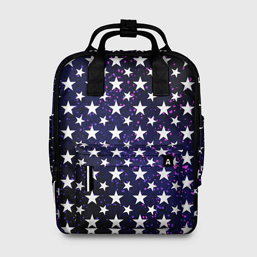 Женский рюкзак Паттерн со звёздами тёмно-синий / 3D-принт – фото 1