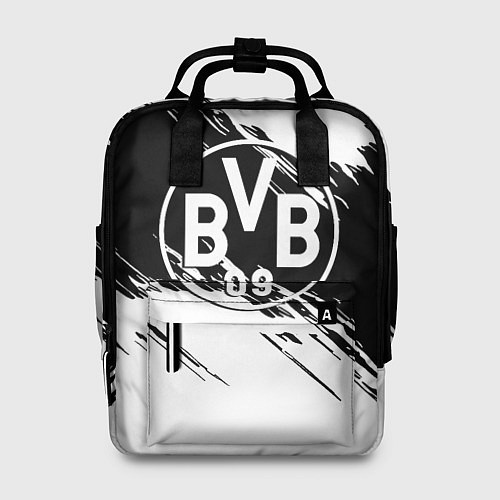 Женский рюкзак Borussia черно белые полосы / 3D-принт – фото 1
