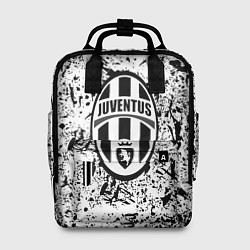 Рюкзак женский Juventus черные краски штрихи, цвет: 3D-принт