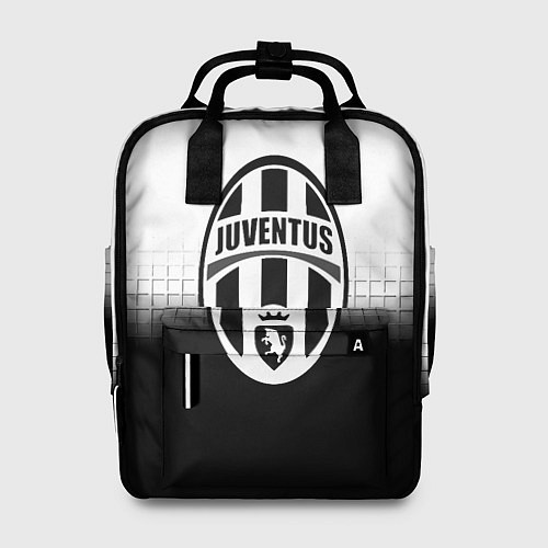 Женский рюкзак Juventus черно белая геометрия / 3D-принт – фото 1