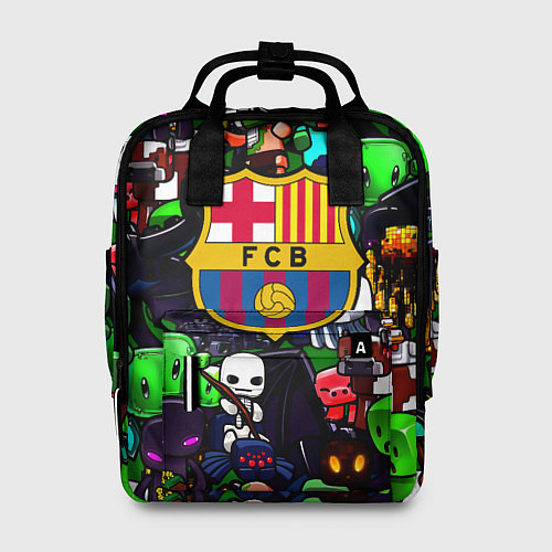 Женский рюкзак Minecraft x barcelona fc / 3D-принт – фото 1