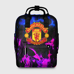 Рюкзак женский Манчестер Юнайтед огонь неон, цвет: 3D-принт