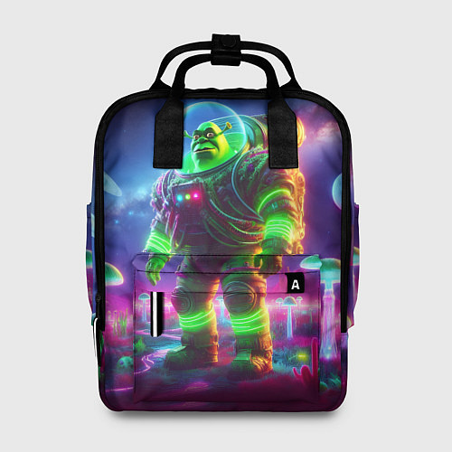 Женский рюкзак Космонавт Шрук в неоновом скафандре на загадочной / 3D-принт – фото 1