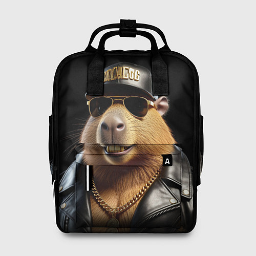 Женский рюкзак Капибара в бейсболке / 3D-принт – фото 1