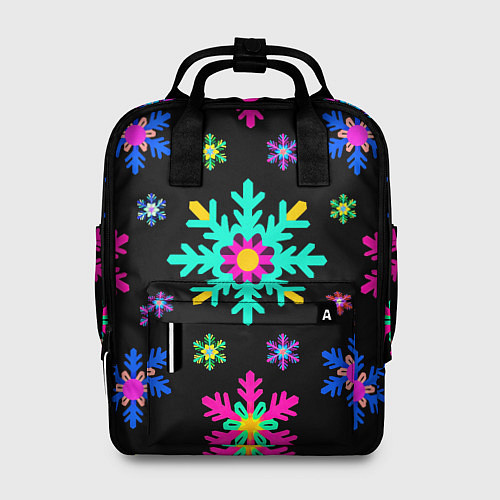 Женский рюкзак Снежинки ретро / 3D-принт – фото 1