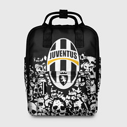 Женский рюкзак Ювентус черно белые черепа
