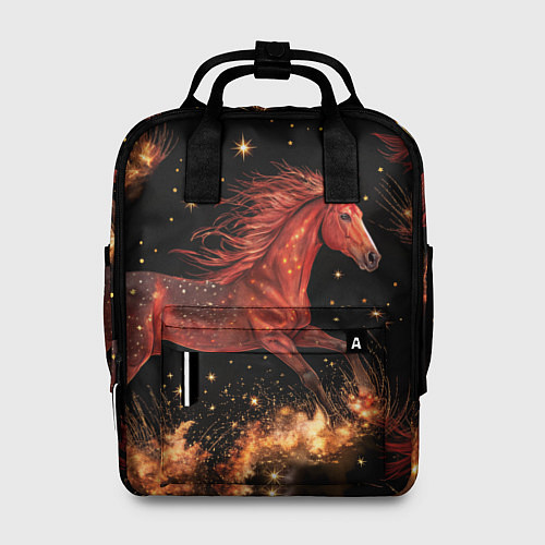 Женский рюкзак Огненные лошади - паттерн / 3D-принт – фото 1