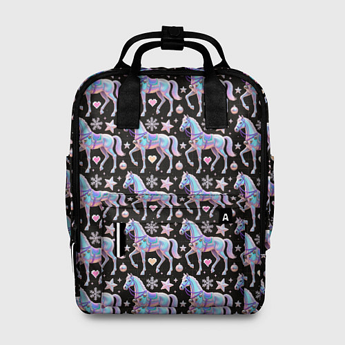 Женский рюкзак Новогодние лошади y2k / 3D-принт – фото 1