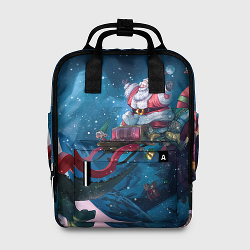Женский рюкзак Санта с динозавром / 3D-принт – фото 1