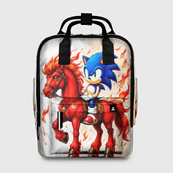 Рюкзак женский Соник верхом на коне, цвет: 3D-принт