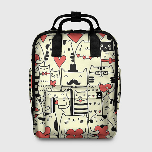 Женский рюкзак Любящие котики / 3D-принт – фото 1