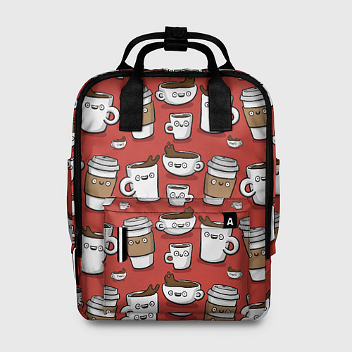 Женский рюкзак Веселые чашки кофе / 3D-принт – фото 1