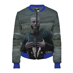 Бомбер женский Vikings: Ragnarr Lodbrok, цвет: 3D-синий
