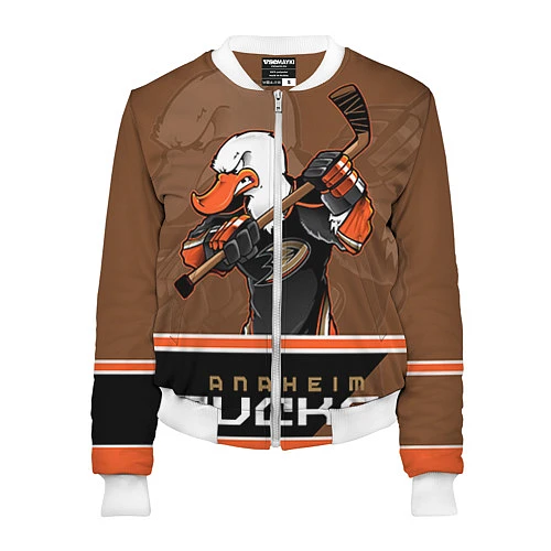 Женский бомбер Anaheim Ducks / 3D-Белый – фото 1