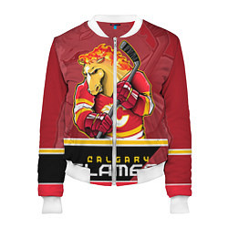 Бомбер женский Calgary Flames, цвет: 3D-белый