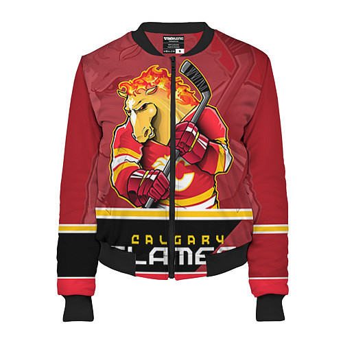 Женский бомбер Calgary Flames / 3D-Черный – фото 1