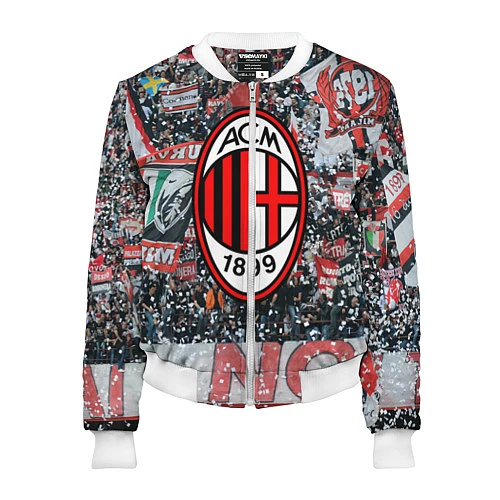 Женский бомбер Milan FC / 3D-Белый – фото 1