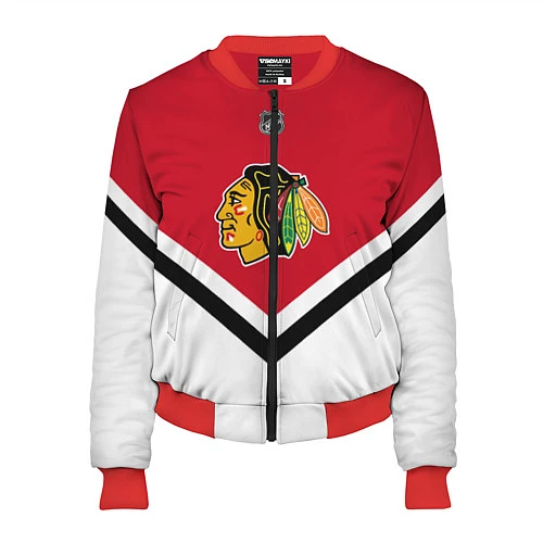 Женский бомбер NHL: Chicago Blackhawks / 3D-Красный – фото 1