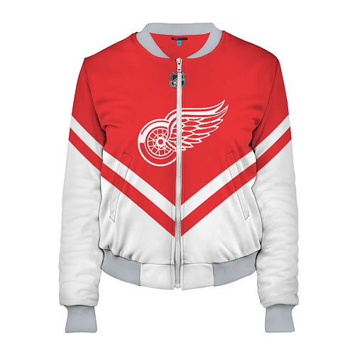 Женский бомбер NHL: Detroit Red Wings / 3D-Меланж – фото 1