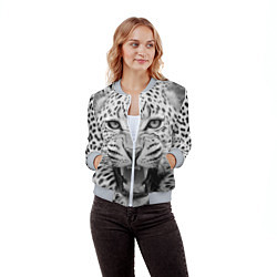 Бомбер женский Белый леопард, цвет: 3D-меланж — фото 2