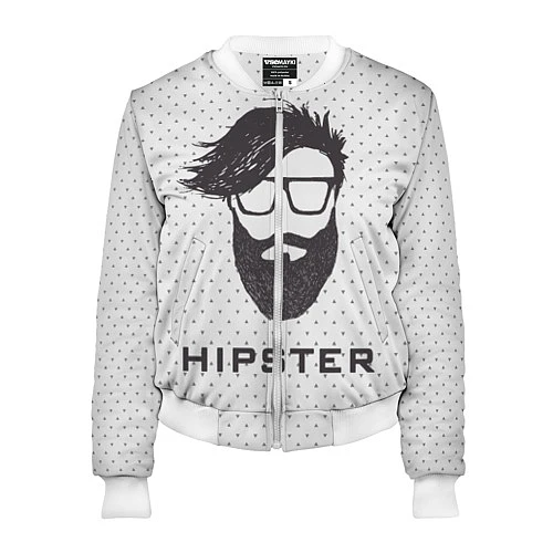 Женский бомбер Hipster / 3D-Белый – фото 1