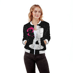 Бомбер женский Космическая струя, цвет: 3D-белый — фото 2