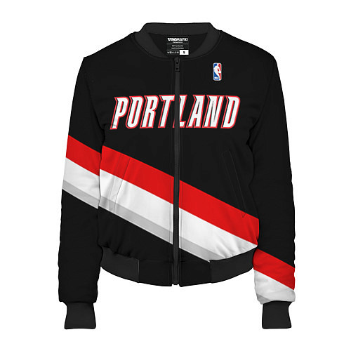 Женский бомбер Portland Trail Blazers / 3D-Черный – фото 1