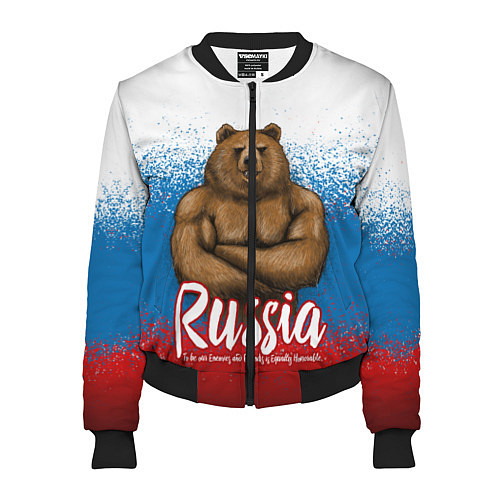 Женский бомбер Russian Bear / 3D-Черный – фото 1