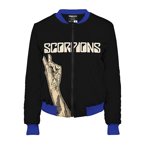 Женский бомбер Scorpions Rock / 3D-Синий – фото 1