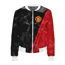 Бомбер женский FC Manchester United: Abstract, цвет: 3D-белый