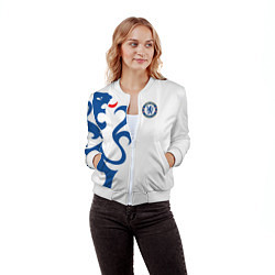 Бомбер женский FC Chelsea: White Lion, цвет: 3D-белый — фото 2